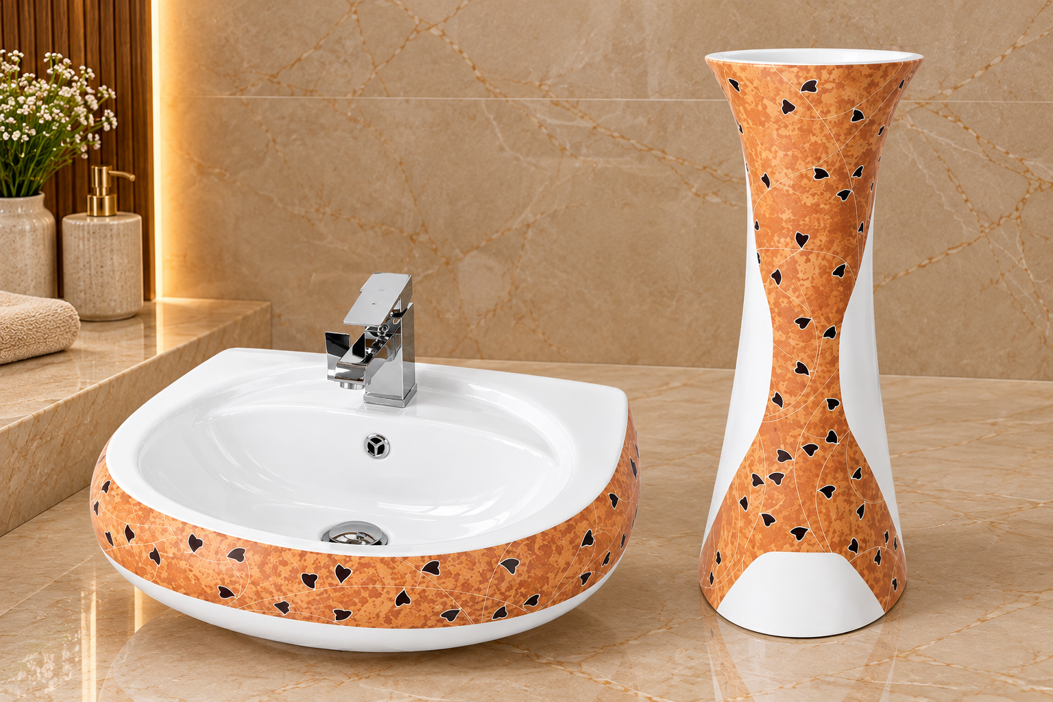 Sonet RP-1069, washbasin with pedestal (view 3)